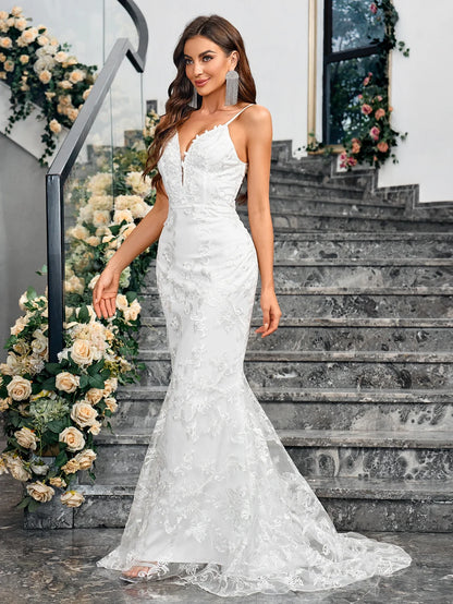 Sleeveless White Mermaid Dress