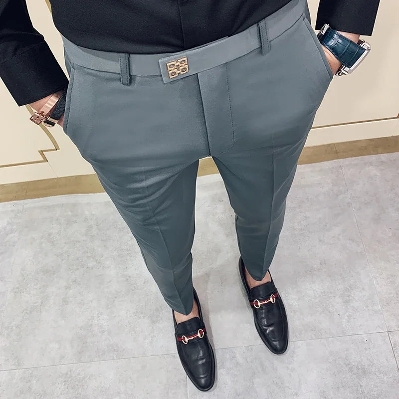 Slim Fit England-Style Suit Trousers