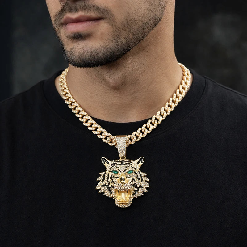 3D Tiger Pendant Necklace