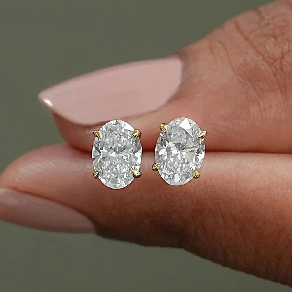 Oval Cut Moissanite Earrings