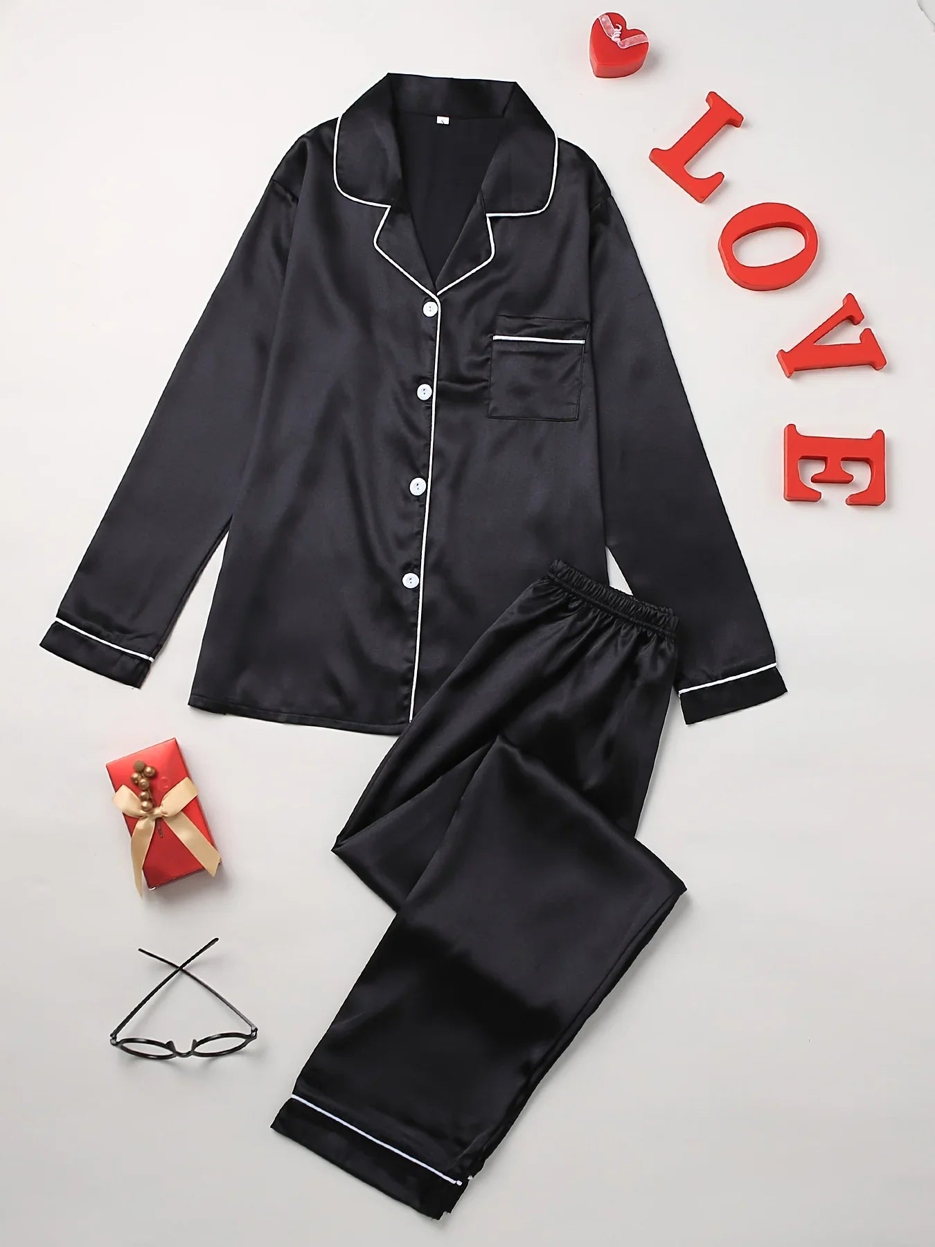Women's Solid Pajama Set