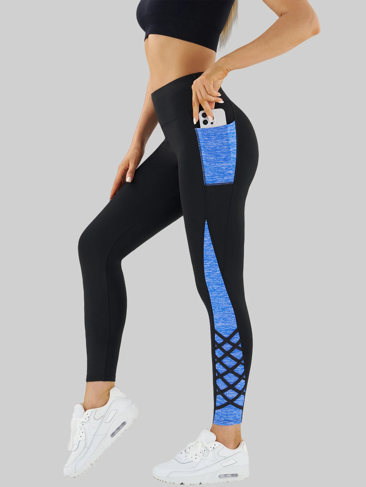 Contrast Geometric Print Yoga Leggings