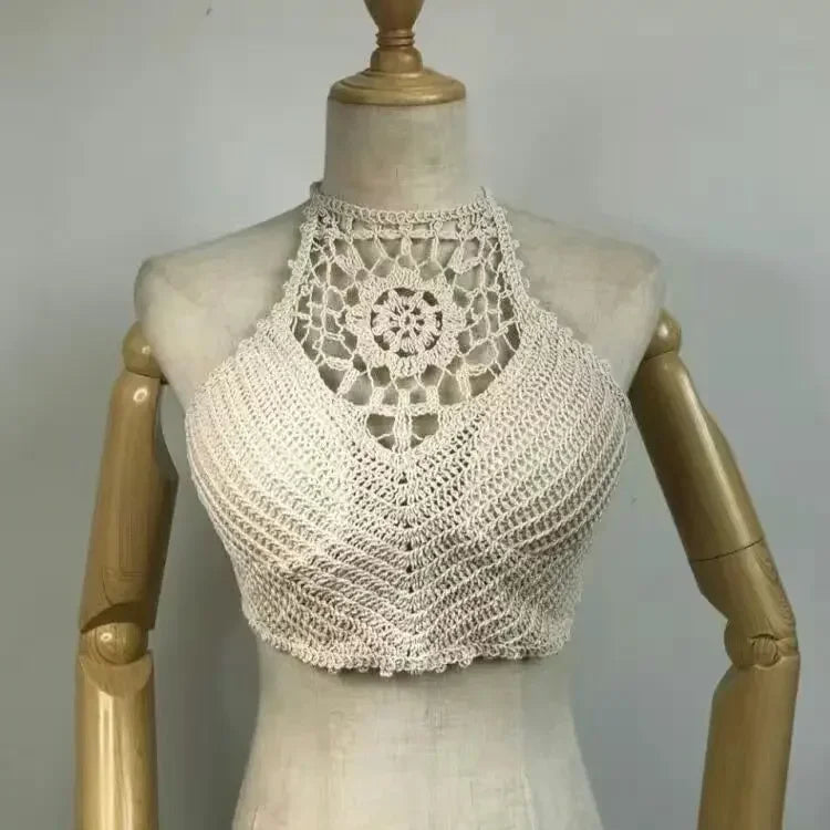 Tassel Spaghetti Strap Crop Top