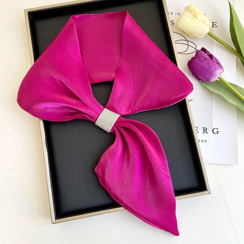 Small Silk Square Ear Scarf