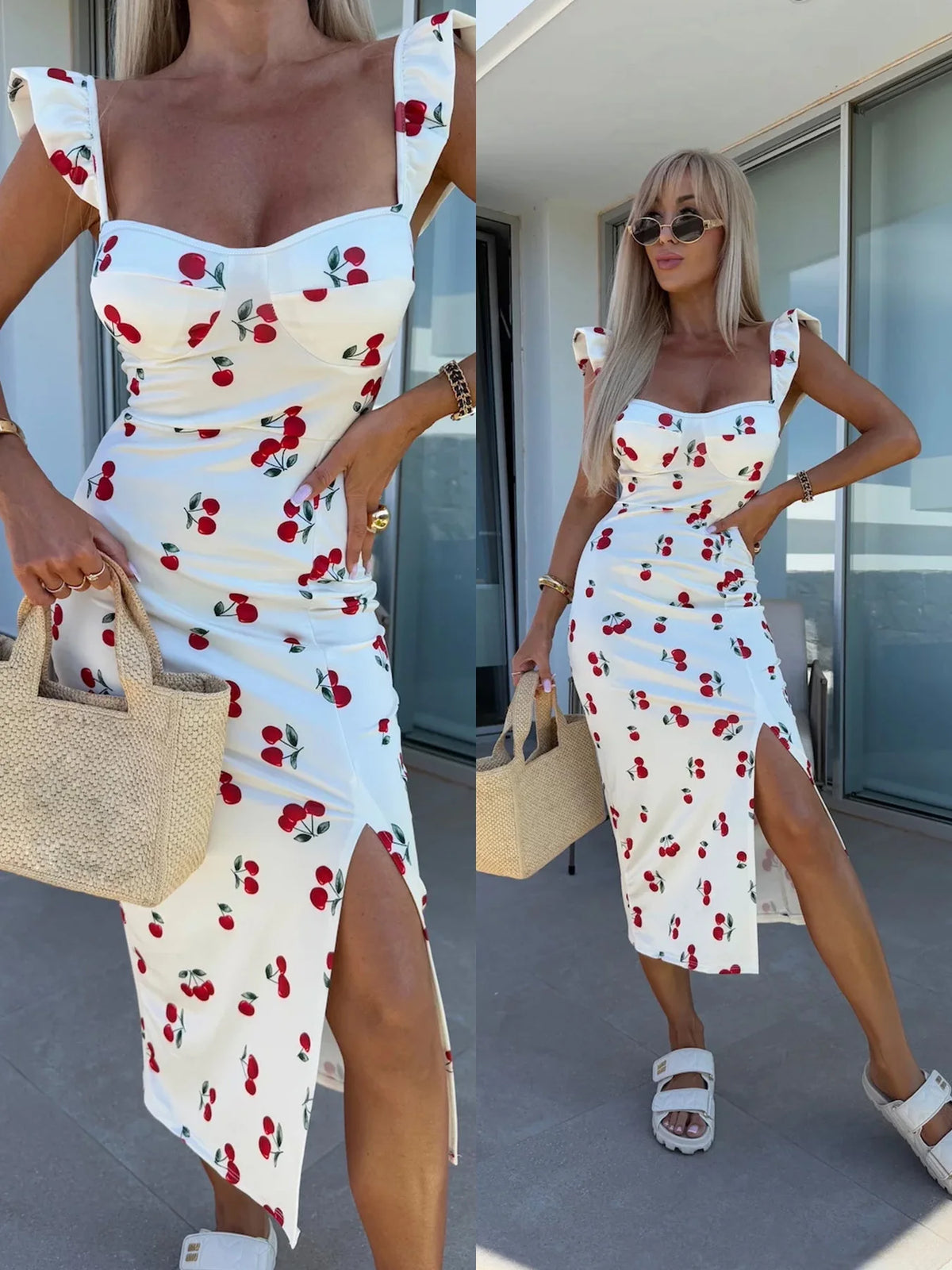 Floral Slit Midi Dress