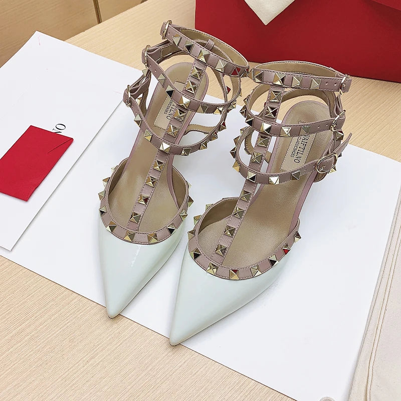 Patent Leather Ankle-Strap Sandals