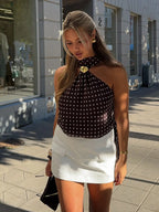 Polka Dot Tassel Tank Top