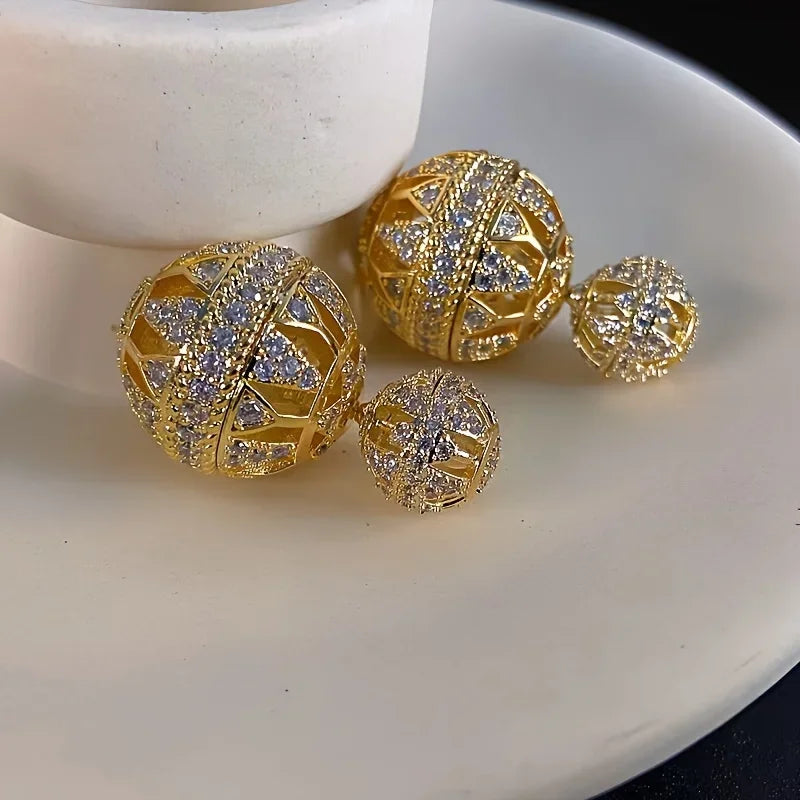 Ethnic Round Zircon Stud Earrings