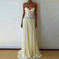 Hollow-Out Lace Patchwork Maxi Dress