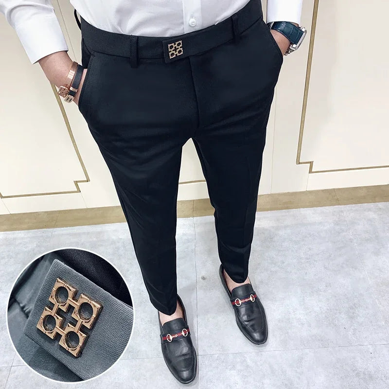 Slim Fit England-Style Suit Trousers