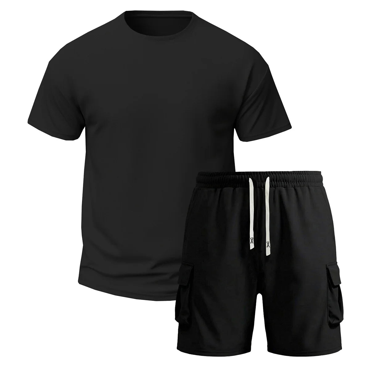 Multi-Pocket Cargo Pants T-Shirt Set