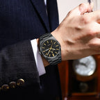 POEDAGAR Silver Steel Quartz Watch