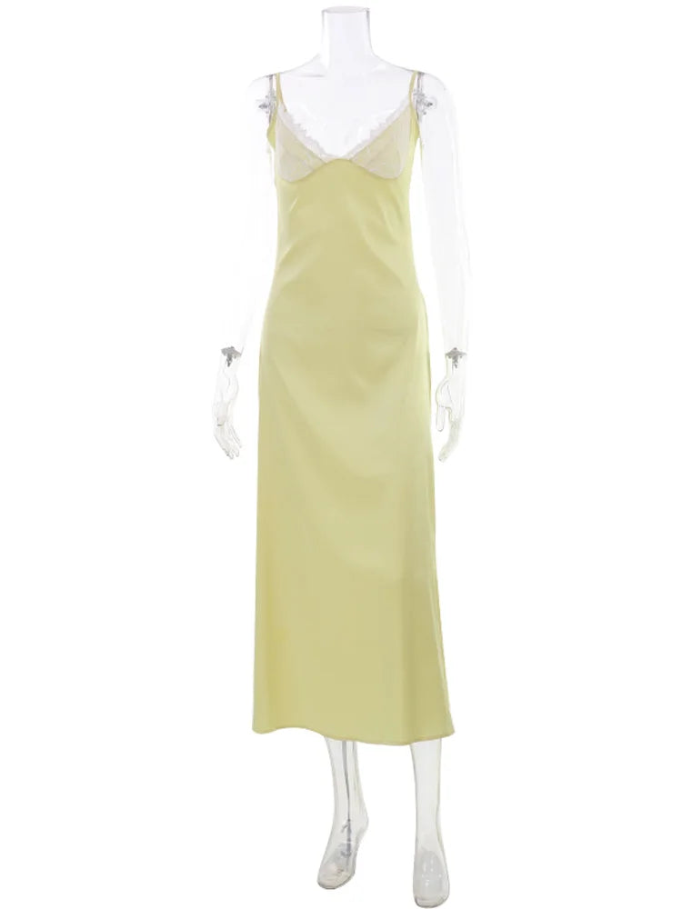 Lace Patchwork V-Neck Camisole Dress