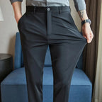 No-Iron Stretch Straight Trousers