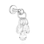 Geometric Pearl Zircon Studs