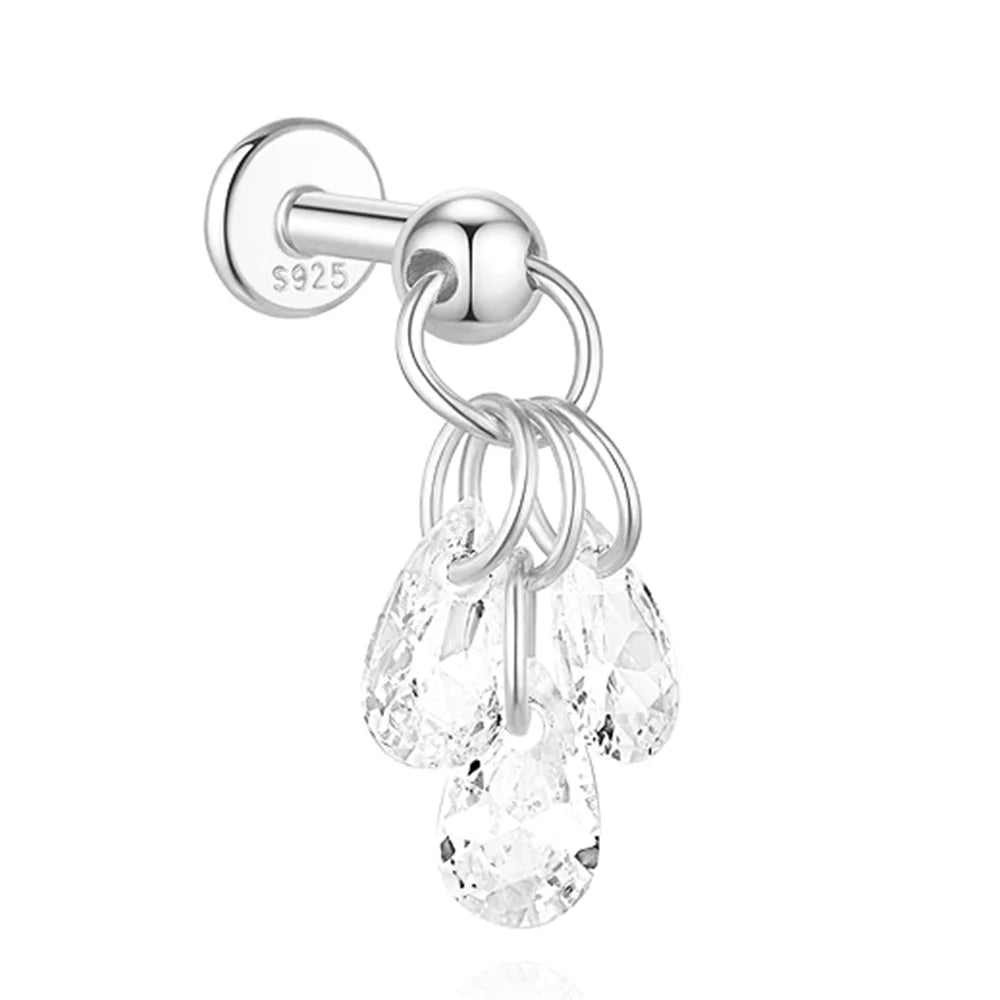 Geometric Pearl Zircon Studs