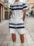 Logo Print Loose Shorts Set