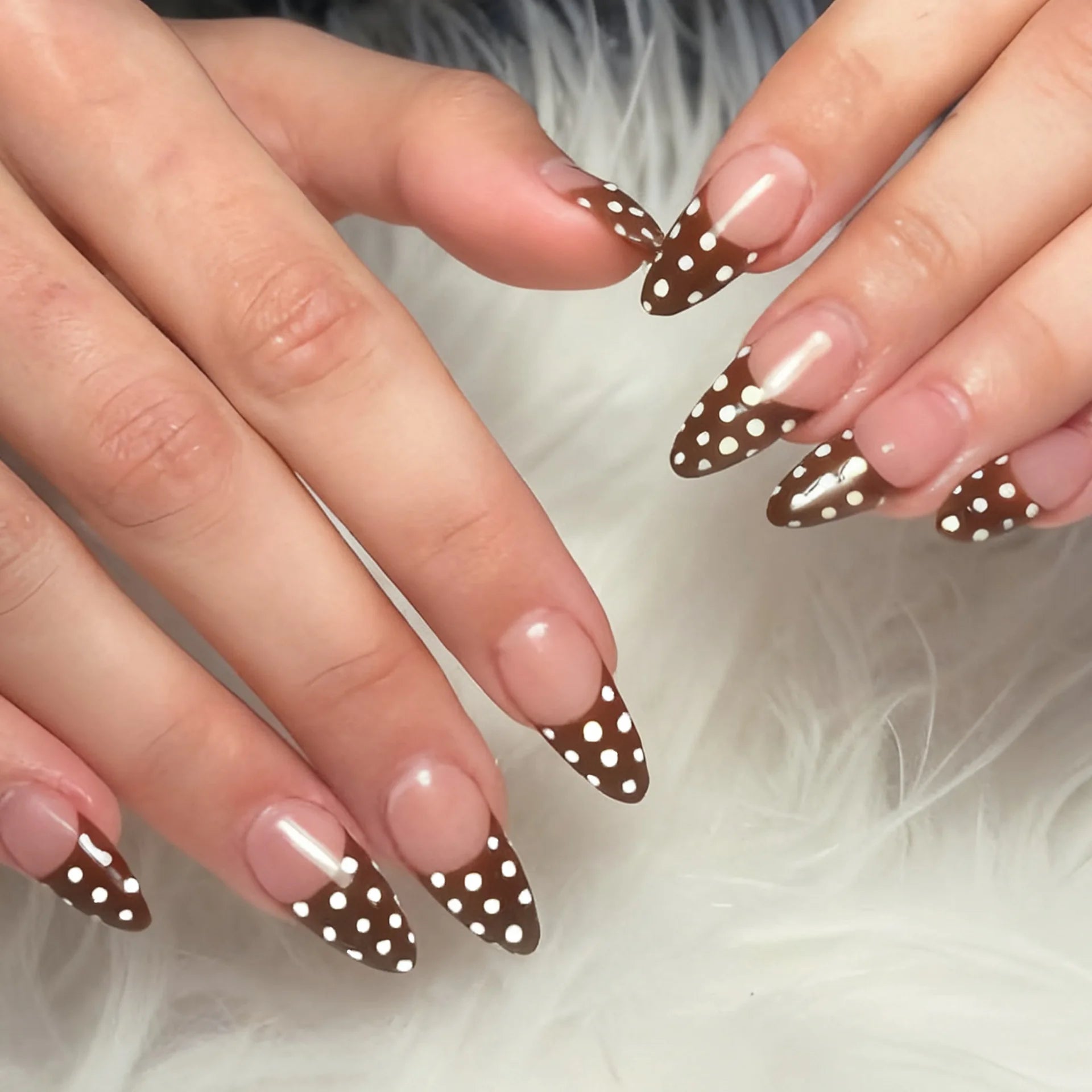Blue Press Nails Polka Dot