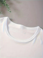Blended Graphic Print Short Sleeve T-Shirt