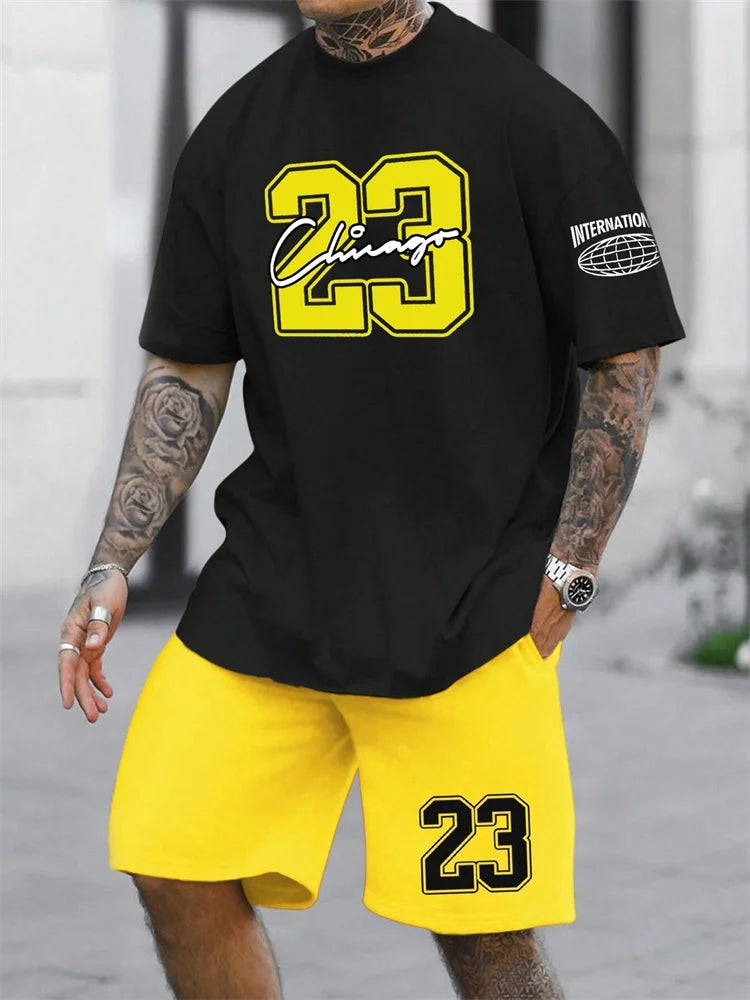 Digital Print Crewneck Tracksuit Set
