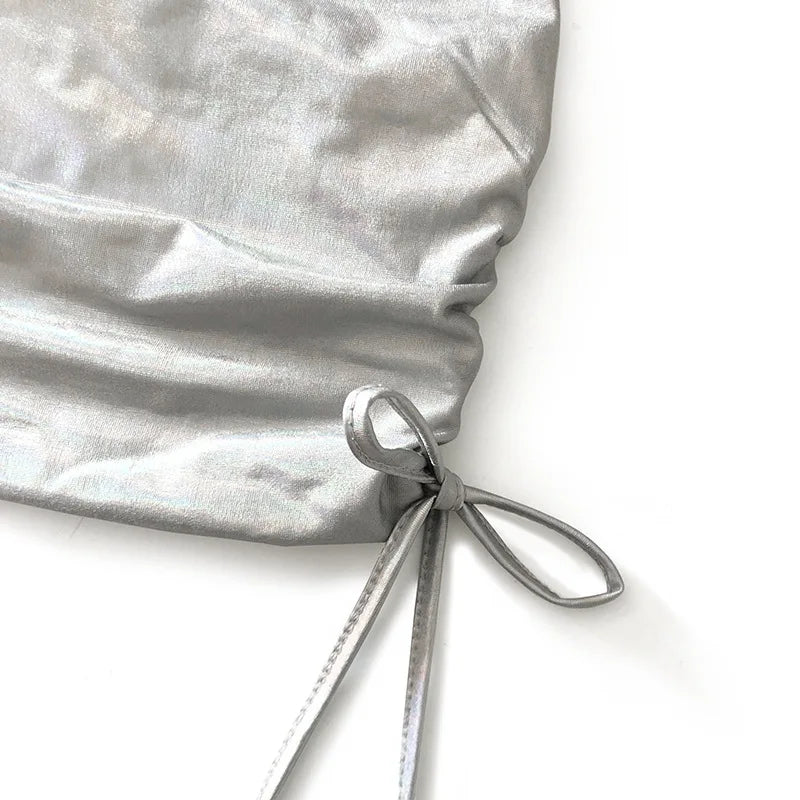 Non-Woven Construction Polyester Solid Crop Top