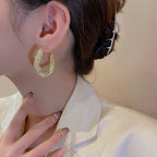 Light Luxury Rhinestone Hoops