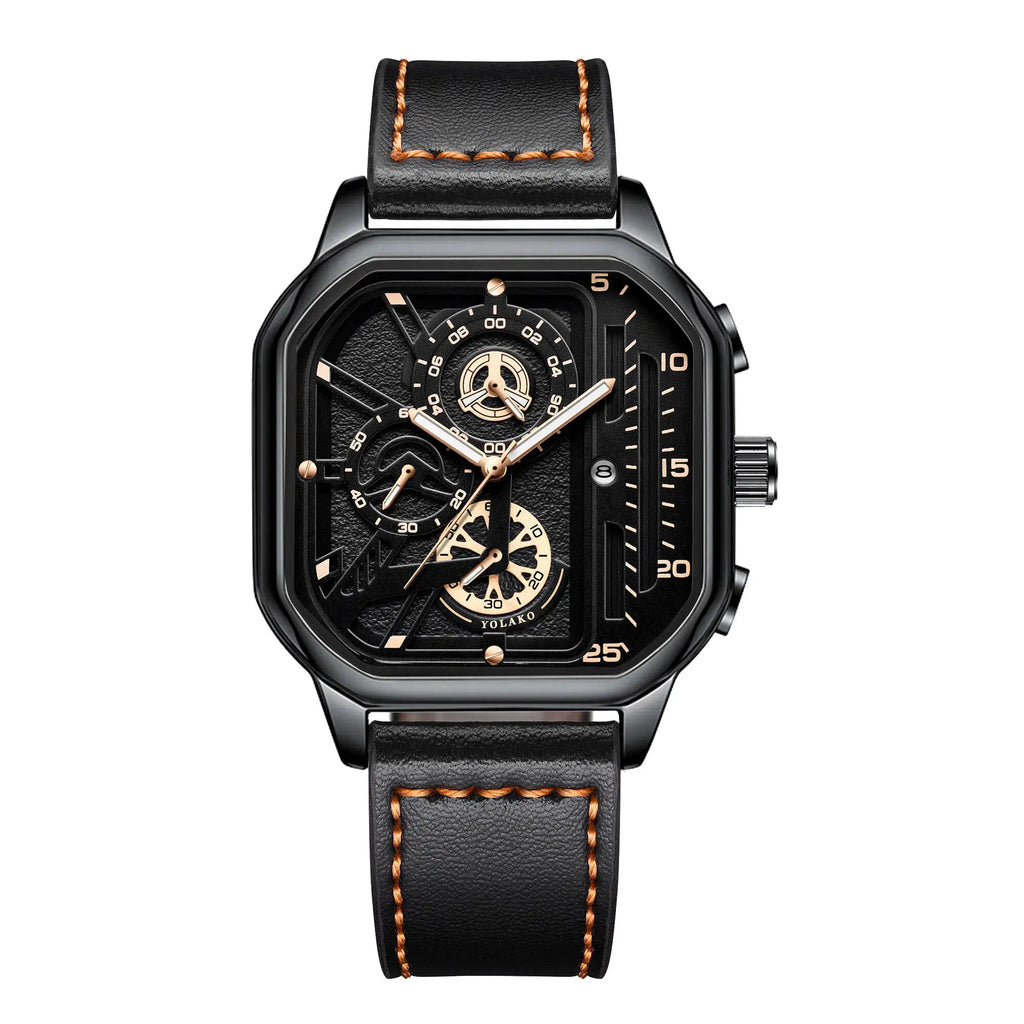 Yolako Square Leather Quartz Watch