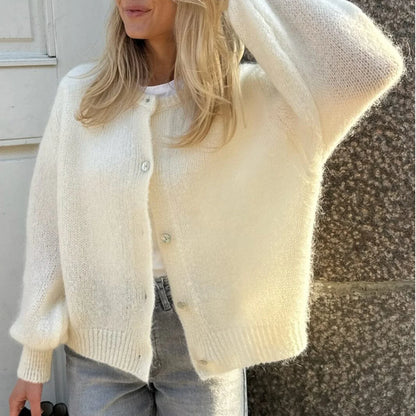 Solid Knit Button Cardigan