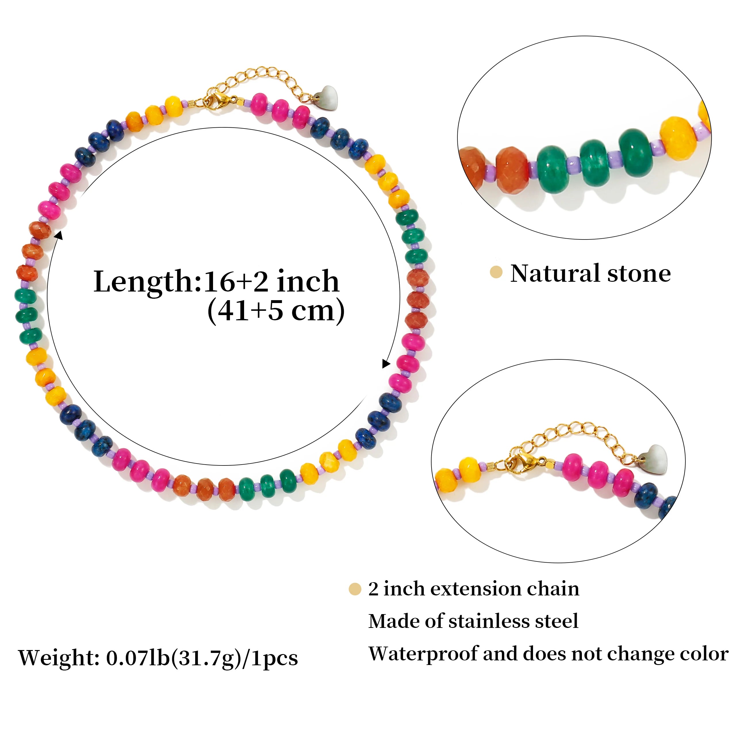 Rainbow Gemstone Choker Necklace