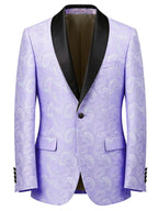 Paisley Jacquard Satin Shawl Blazer