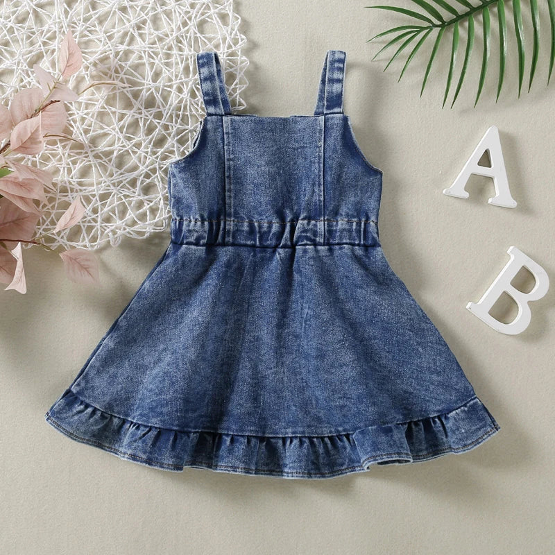 Sleeveless Denim Toddler Dress