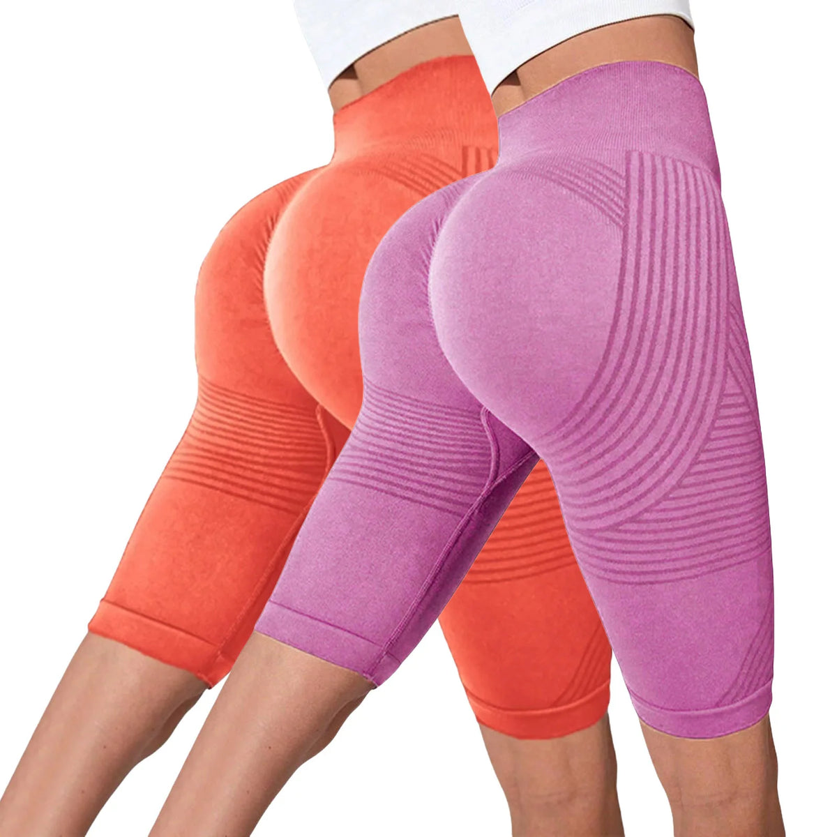 Seamless Hip-Lifting Yoga Shorts 2-Pack