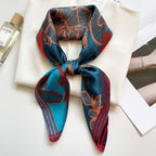 Horse Print Satin Square Scarf