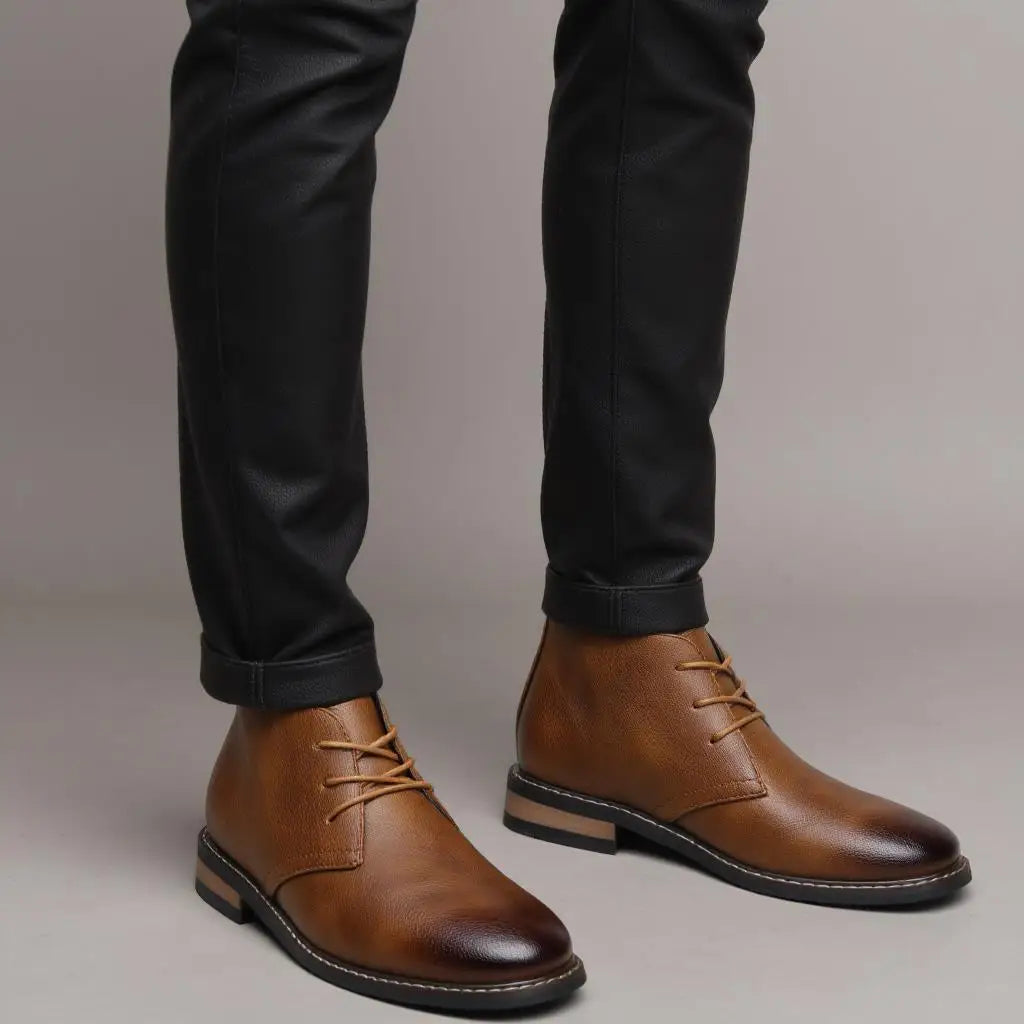 Simple PU Desert Boots