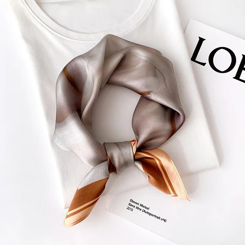 Abstract Marble Satin Square Scarf