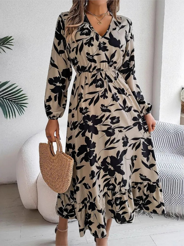 Elegant Floral Print Dress