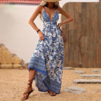 Hawaiian V-Neck Strap Dress