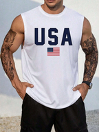 USA Flag Print Tank Top