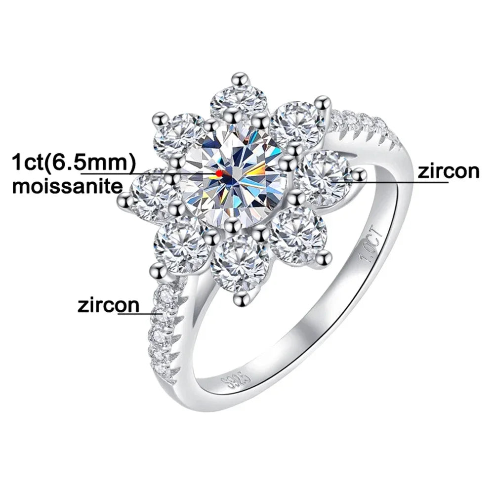Sunflower Moissanite Wedding Ring
