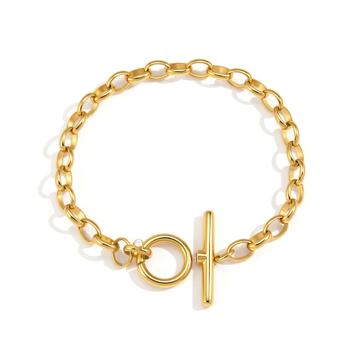 Glass Link Chain Bracelet