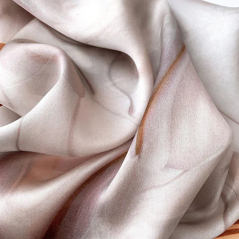 Abstract Marble Satin Square Scarf