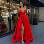 Satin Halter Ball Gown