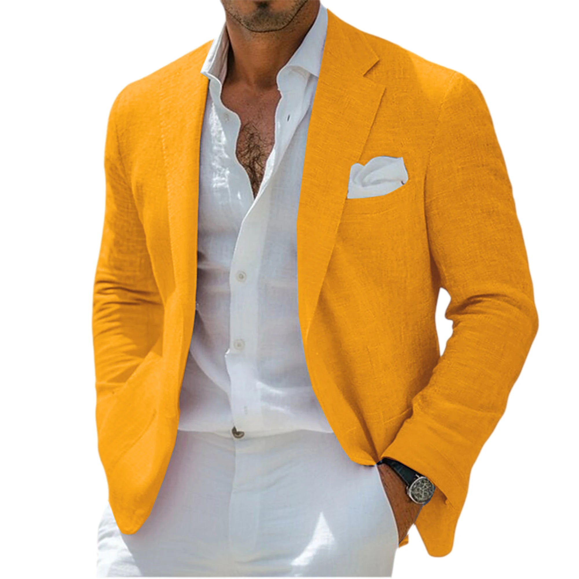 Linen Notch-Lapel Business Sport Coat