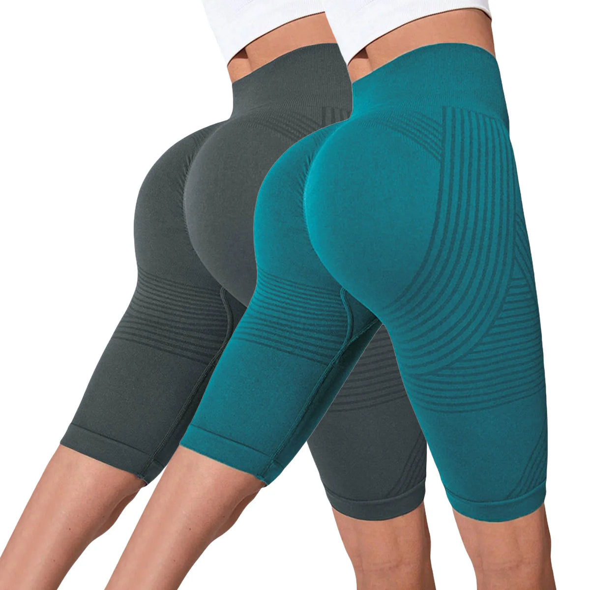 Seamless Hip-Lifting Yoga Shorts 2-Pack