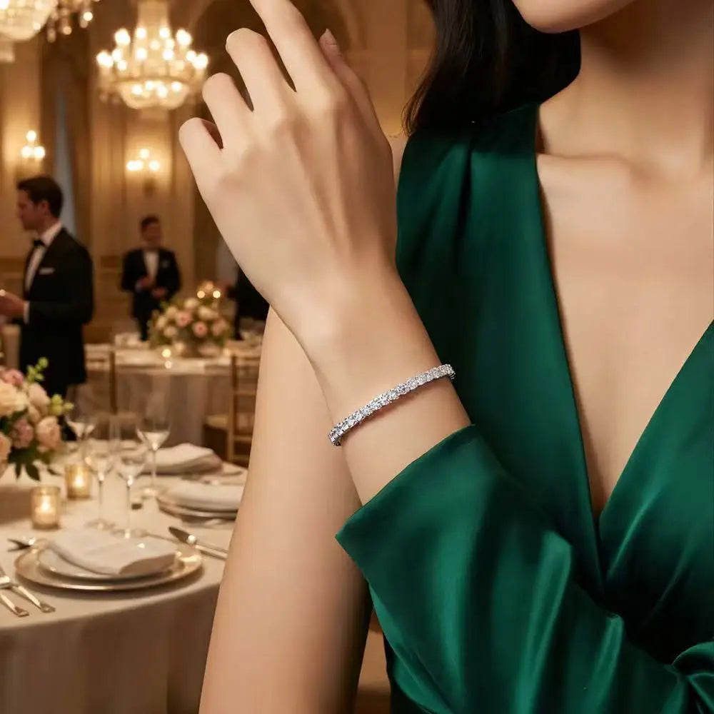 Personalized Moissanite Silver Cuff