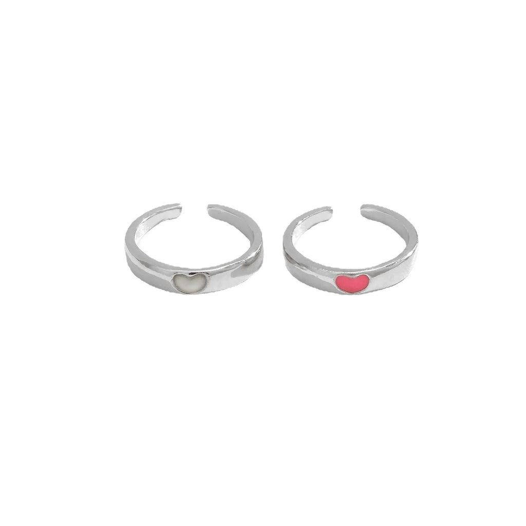 Luminous Couple Heart Ring
