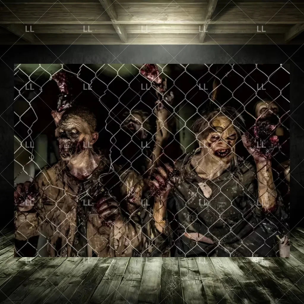 Zombie Explosion Halloween Photography Backdrop