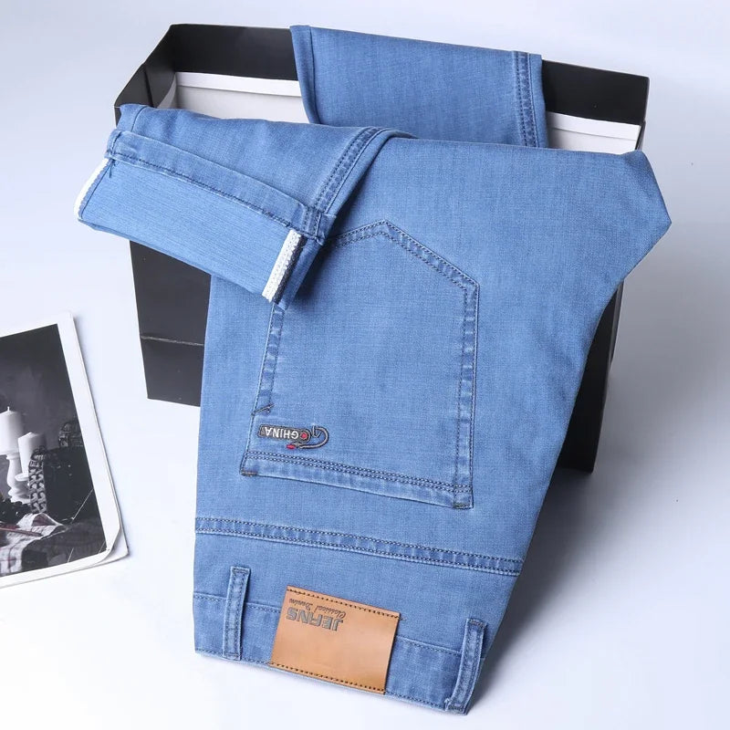 Ice Silk Stretch Straight Jeans