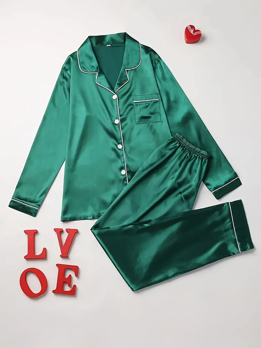 Women's Solid Pajama Set