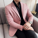 Bright Silk Grid Korean Dress Blazer
